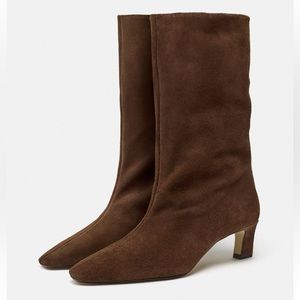 Zara Suede Mid-Calf Boots